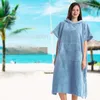 Baignoire serviette extra grande à capuche épaisse à la plage à changement de robe Robe de serviette en microfibre séchée rapide Poncho pour hommes et femmes 240409