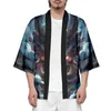 Ubranie etniczne Przyjazd japoński styl Prajna wydrukowano tradycyjne kimono mężczyzn Yukata Cardigan Shirts Cosplay Haori 11