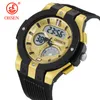 Wristwatches Men Digital Watches Dual Time Gold Military Quartz Sport Wristwatch Outdoor Waterproof Tactial Man Watch Clocks Stopwatch