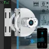 Control YiToo Stainless Steel Smart Fingerprint Glass Door Lock Built in Rechargeable Battery Bluetooth APP No Drill Outdoor Waterproof