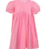 Barn kläder sommarlitt flicka puff ärm prinsessan klänningar solid rosa barn kläder baby 240418