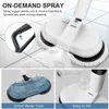 Cordless Electric Mop Floor Cleaner Dual-Motor Powerful Spin w/Water Spray and LED Headlight 240418