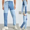 Automne Mens Jeans pantalon pour hommes en vrac design de couture simple de haute qualité pantalon à patte droite bleu s-3xl 240411