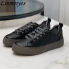 Casual Shoes Spring Woman Lace Up Round Toe Flat Suede Leather Zapatillas Mujer Fashion Sneakers For Women Size EU 35-42