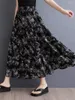 Spódnice spódnica z wysokim poziomem długie swobodne luźne nieregularne nieregularne stylowe stylowe retro bawełniane bawełniane bawełniane eleganckie ponadwymiarowe dla kobiet K677
