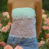 Women's Tanks Camis Xingqing Coquette Tube Top y2k Clothes Women Floral Lace Patchwork Off Shoulder Strapless Slveless Bandeau 2000s Strtwear Y240420