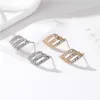 Korea Design -Strass -Clip auf Ohrringen kein Loch Frauen Einfacher eleganter Stil Ohrmanschette Braut Hochzeitsfeier Ohrringe Schmuck AB173