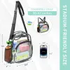 Rucksäcke klarer kleiner Rucksack 12x6x12 in Stadion zugelassene klare Taschen für Frauen Stadionkonzerte Festivals Sportveranstaltungen