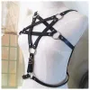 Belts Woman Pentagram Punk Style Pu Leather Harness Bra Belts Sexy Lingerie Body Bondage Caged Bralette Gothic Bra Garters