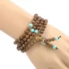 Strand Holz Buddha Perlenarmband Personalisierte Accessoires für Männer und Frauen Wenge Meditation Gebet Perlen tibetische Rosenkranzarmbänder