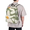 Rugzak Daisy Time Retro Floral Patroon Green Beige Mostard Student School Bag Laptop Rucksack Travel Book Bag