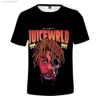 Rapper Hip Hop Juice WRLD 3D T-shirt Moman Mulheres Moda de verão O-Gobes Manga curta Funny T CHAMISTAS GRÁFICAS TEES STREETHEATH279I