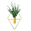 Vase Geometric Wall Plant Holder Easy Installationユニバーサルデコレーションシンプルで寛大なプランターゴールドグリーングラス