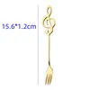 304 Rostfritt stål Musikanmärkningar Kaffescoops Stirring Cup Fruit Fork Music Stick Ice Cream Gift