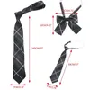 Bow Ties Vintage Gray Checkered مسبقة التعادل البوليستر الحرير الحرير العنق الياباني يابانية مدرسة jk bowtie