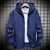 Men's Hoodies Hooded Long Sleeve Shrinkable Cuffs Pockets Zipper Placket Windbreaker Jacket Men Women Sun Protection Coat Waterproof Cargo