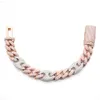 15mm Rose Gold 2 Tone Pig Nose Fine Jewelry S925 Silver Cuban Link Chain Armband VVS1 Moissanite Necklace Iced Out Armband