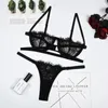 Bras Sets Sexy Lingerie Woman Lace Transparent Underwear Fairy Embroidery Brief Delicate Bra Kit Push Up Breves Erotic