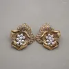 Stud Earrings French Court Ancient Pearl Ear Clip Jewelry