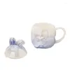 Tassen süßer Keramik Frühstückstasse mit Deckel Festival Geschenk Kaffee Paar Tasse Milch Wasser Freundschaft Freundschaft
