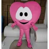 2024 Новый взрослый розовый сердечный талисман костюми