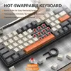 60 trådlöst mekaniskt tangentbord Bluetooth Dual Mode Swappable Mini 68Key Red Switch för PC Xbox iPad 240418