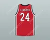 Aangepaste naamnummer Heren Jeugd/Kids Kawhi Leonard 24 Martin Luther King High School Wolves Red Basketball Jersey 4 Top gestikte S-6XL