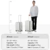 Luggage Mixi 2023 NEW Aluminum Frame Suitcase Carry On Rolling Luggage with USB Port Boarding Cabin Cup and Phone Holder 20 24 Inch