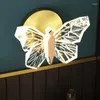 Wandlampe LED Butterfly Nordic Anhänger Lichter Innenbeleuchtung Wohnzimmer Luxusdekoration Hängende Lichtkorridortreppe