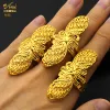 Bands Aniid Ethiopië Dubai Long Gold Color Arabische ringen Resiseerbaar voor vrouwen/adolescente bruiloft sieraden Afrikaanse vingerfeestjes geschenken