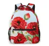 Backpack Mountaineering Floral Border Red Poppies Bloemen en witte anemonen Schoudertassen Backpacks6783662