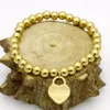 Bracelets de charme Fashion de luxe classique titane en acier coeur or et argent couleur 8 mm Bracelet bracelet bijoux femmes 2357