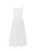 Basic Casual Dresses Suninheart Full Lining Elegant Lace Up Holiday Party Dresses Midi Sexy Spaghetti Strap Split Dress White Summer Dress Women 2023 240419