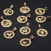 Charms Trendsmax 12pcs Constellation Zodiac Sign 585 Rose Gold Pendant Gold Gold Color Horoscope Pendants GPM24 / 16