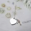 Nuova collane a ciondolo Nuovo S925 Sterling Silver Blue Devil Heart Corner Key Collana Ladies Coppia di gioielli di moda semplice Holida216J