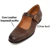 Casual Shoes Blapunka Retro Genuine Leather Women Mary Janes Flat Vintage Belt Strap Metal Buckle Round Toe Spring Footwear 34-40