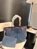 جديد 2 pcs/مجموعة الدنيم حقائب مصممي الأكياس الأزياء حقائب اليد النسائية عالية qulity ladise crossbody حقيبة تسوق كبيرة السعة مع محفظة عملة M45685