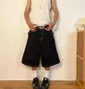 Y2K Summer Short Pants Letter Mönster Baggy Jeans Shorts Mens Womens Vintage Harajuku Hip Hop High midja Löst denim 240418