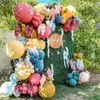 Party Decoration 132pcs Retro Balloon Garland Arch Rose Gold Blue Pink Metallic Kit For Birthday Wedding Baby Shower Decor