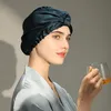 Czysta jedwabna czapki nocne jedwabne śpiące masa włosów czapka naturalna jedwabna turban dla włosów slenek jedwabny dla kobiet 240416
