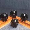 Связанные браслеты 5pcs Natural Clear obsidian Fairy Caring Jewelry для подвесной серьги браслет Reiki Healing Stone Diy аксессуары 18 мм