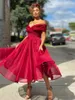 Party Dresses Elegant Off The Shouler Colorful Length Organza Prom Formal Grown 2024 Rode De Morrie