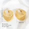 Stud Earrings Dubai Hollow Out Chunky Big Drop 18K Gold Plated Copper Ear Buckles For African Wedding Engagement Party Gifts