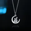 Ожерелья 925 Серьмы стерлинговых серебряных ожерелий для женщин круглый порезанный 0,5 -кара