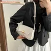 Bolsa de nudo bolso Crossbody Mujeres Comprador de mujeres bolso sólido Bolso de axila Persalidad Persalidad de metal Hebilla de mechón A1TG#