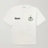 Summer Rhude Tshirt American Small Crowd Fashion Märke Rhude Design Sense Short Sleeve Mane Female Lovers Street Loose Round Neck T-shirt vår sommarhalv ära