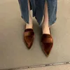 أحذية غير رسمية نساء فلاتس رقصة باليه مدببة اصبع القدم الصنادل 2024 الربيع مصمم المتسكع