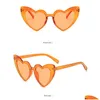 Lunettes de soleil Cadres Fashion UV400 Protection Femmes non polarisées Love Heart Sun Glasses Clear Lens Cycing 230629 Drop Livrot Dhney
