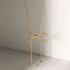 women's necklace Gold Plated Luxury Brand Pendants Necklaces Bow knot Choker Pendant Designer Necklace Beads Chain Jewelry Accessories NO box