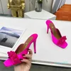 Crystal Stiletto Slippers Mules en cuir de soie pompes semelle extérieure pour femmes chaussures de soirée designers High Heels Factory Footwear